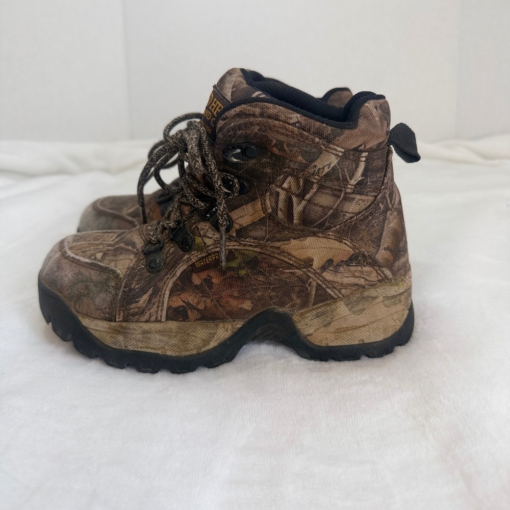 RedHead Hiking Boots Youth Size 2 Camo Good Waterproof True Timber Kanati Rugged